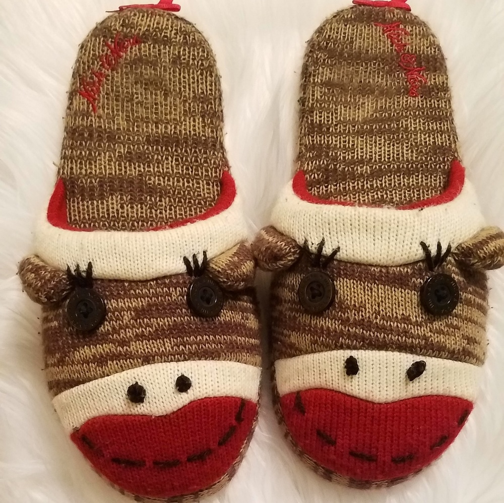 Nick & Nora monkey sock slippers